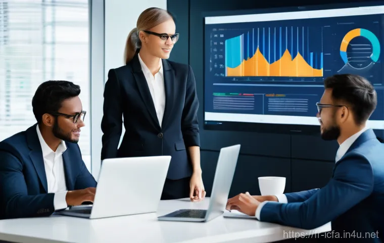 CFA 자격증으로 진출 가능한 직무 - **A confident and accomplished finance professional** (male or female, 30s to 40s, wearing smart bus...